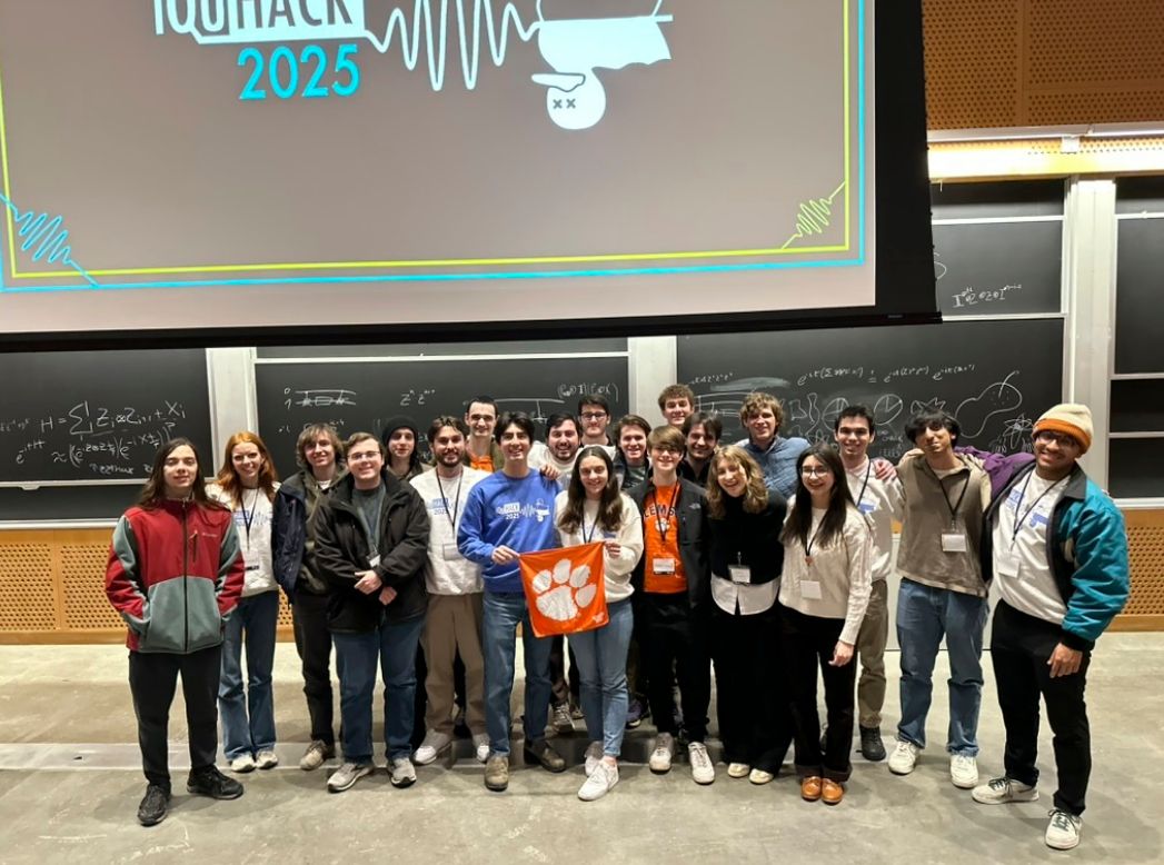 Clemson Quantum Club members at MIT iQuHack 2025